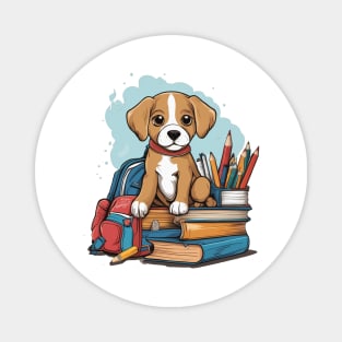 Back to school puppy cute dog first second grade pre-school design Magnet